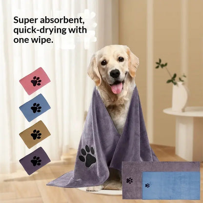 Quick-Dry Microfiber Pet Bath Towel – Extra Absorbent & Thick The Wash Store