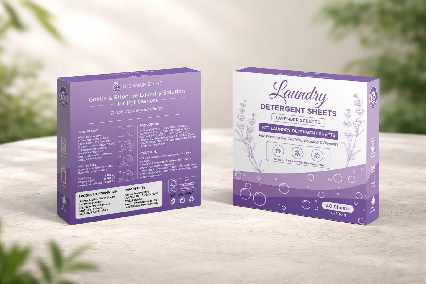 Lavender Pet Laundry Sheets | 40 Pack | Eco-Friendly The Wash Store