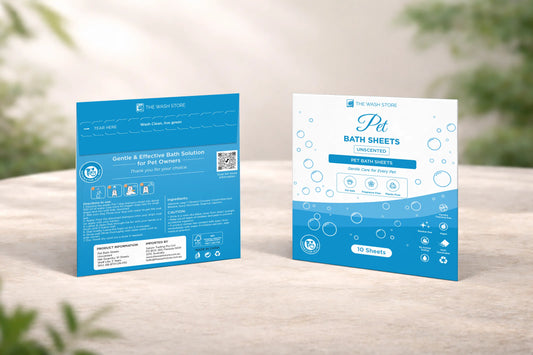 Unscented Pet Shampoo Sheets | 10 Pack | Eco-Friendly The Wash Store
