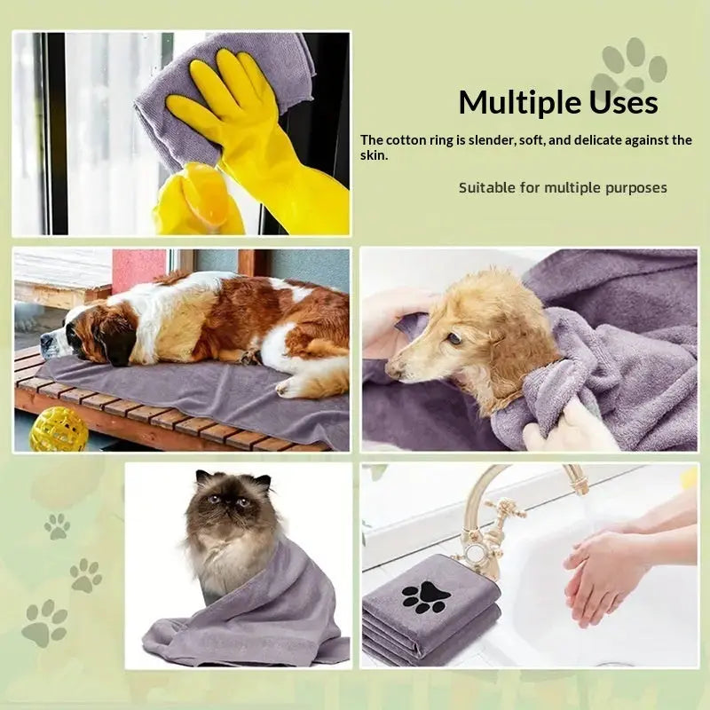 Quick-Dry Microfiber Pet Bath Towel – Extra Absorbent & Thick The Wash Store